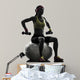 woman exercising fitness ball weight training  silhouette 