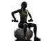 woman exercising fitness ball weight training  silhouette 
