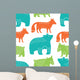 Forest Animals Seamless Pattern Wall Decal Design 1