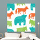 Forest Animals Seamless Pattern Wall Decal Design 1