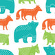 Forest Animals Seamless Pattern Wall Decal Design 1
