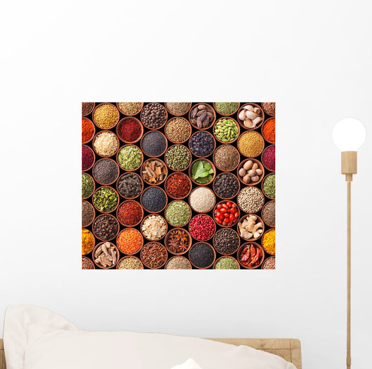 Seamless Texture with Spices Wall Decal