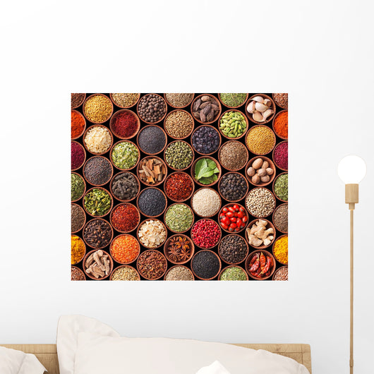 Seamless Texture with Spices Wall Decal