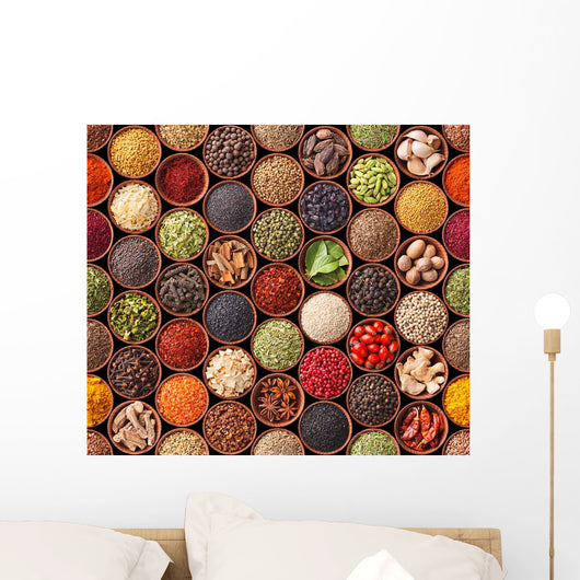 Seamless Texture with Spices Wall Decal