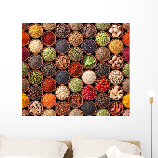 Seamless Texture with Spices Wall Decal
