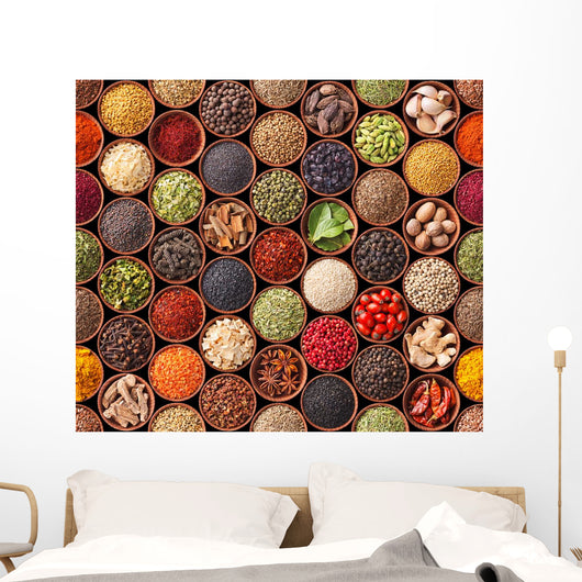 Seamless Texture with Spices Wall Decal