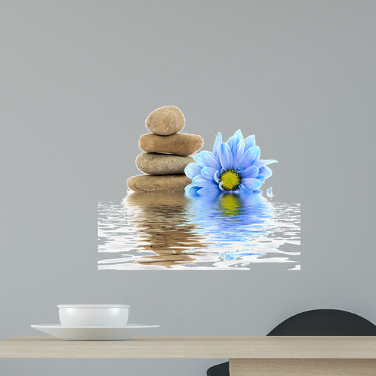 therapy stones with flowers isolated 