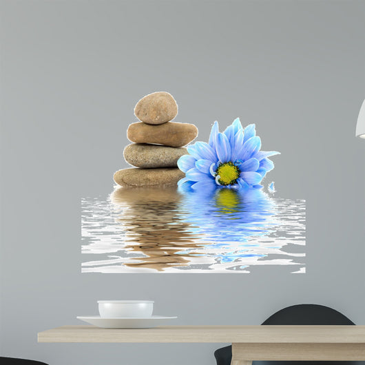 therapy stones with flowers isolated 