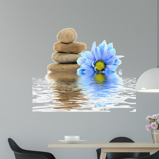 therapy stones with flowers isolated 
