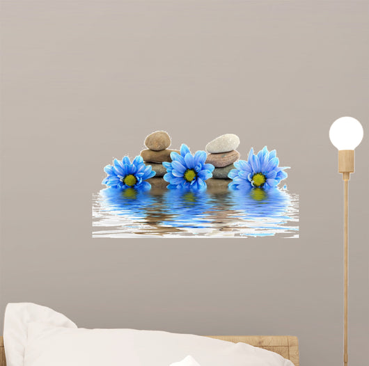 therapy stones with flowers isolated 