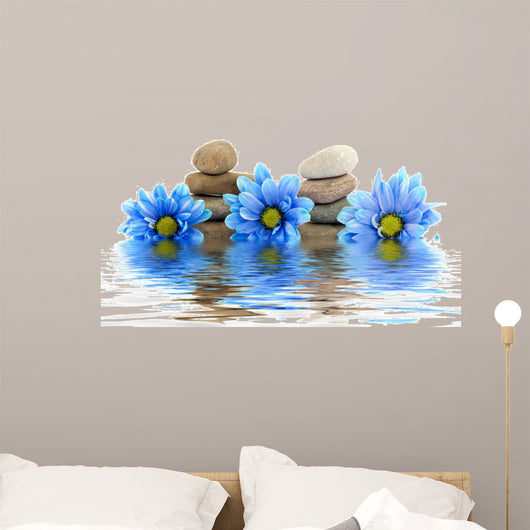 therapy stones with flowers isolated 