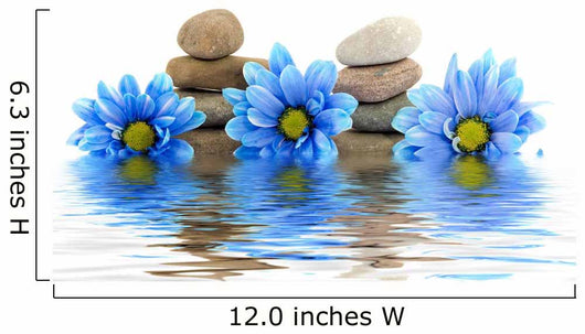 therapy stones with flowers isolated 