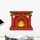 Christmas Fireplace Wall Decal
