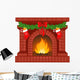 Christmas Fireplace Wall Decal