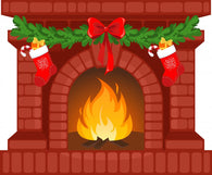 Christmas Fireplace Wall Decal
