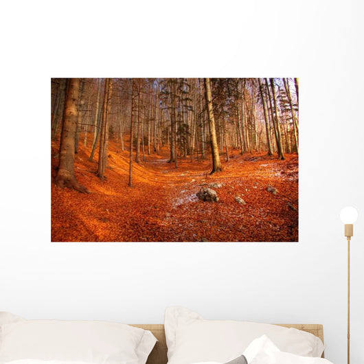 Orange Leaves Wall Decal