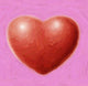 Hand-painted red heart on a pink background Wall Mural