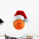 basketball santa hat Wall Decal
