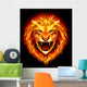 Head of fire lion. Wall Mural
