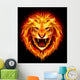 Head of fire lion. Wall Mural