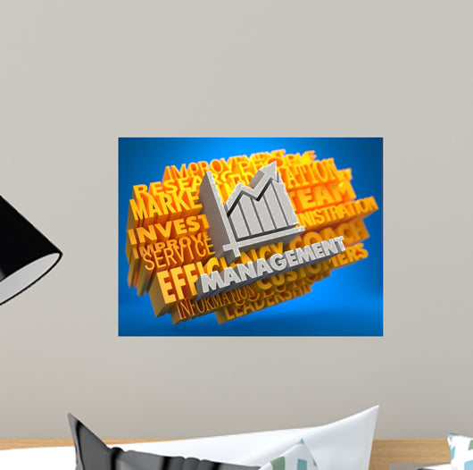 Management. Wordcloud Concept. Wall Mural