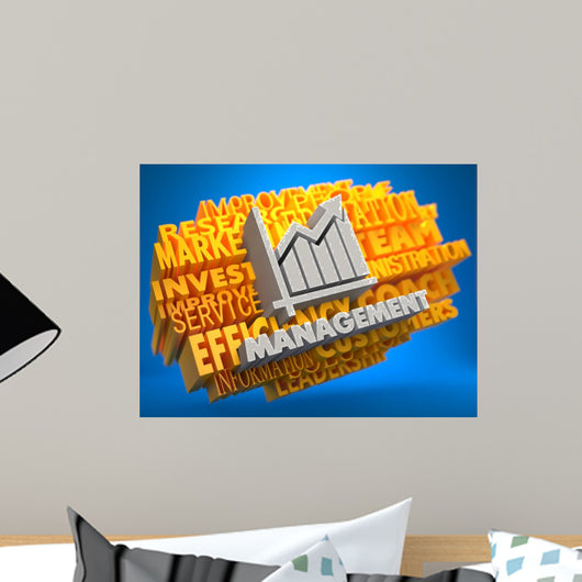 Management. Wordcloud Concept. Wall Mural