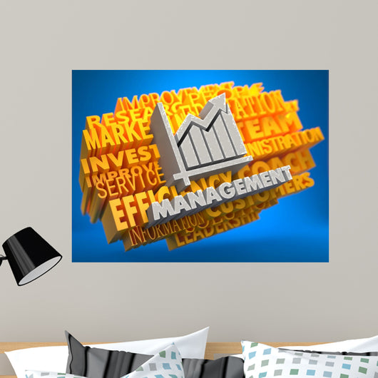 Management. Wordcloud Concept. Wall Mural