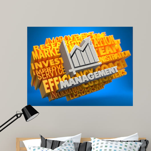 Management. Wordcloud Concept. Wall Mural