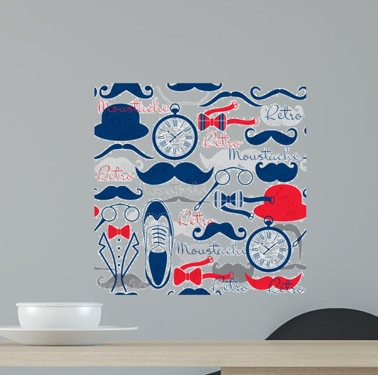 Retro Vintage Seamless Pattern Wall Decal Design 2