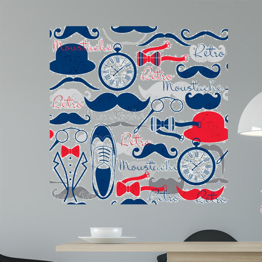 Retro Vintage Seamless Pattern Wall Decal Design 2