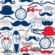 Retro Vintage Seamless Pattern Wall Decal Design 2