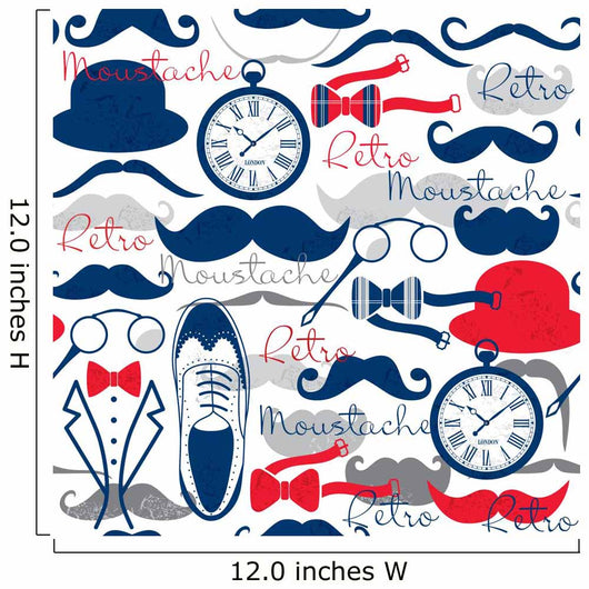 Retro Vintage Seamless Pattern Wall Decal Design 2