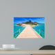 Pier to the tropical island of Caribbean Sea 