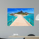 Pier to the tropical island of Caribbean Sea 