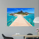 Pier to the tropical island of Caribbean Sea 