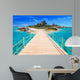 Pier to the tropical island of Caribbean Sea 