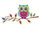 Eule auf herbstlichen Ast Wall Decal