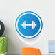 Weightlifting symbol,Blue button,vector Wall Decal