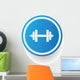 Weightlifting symbol,Blue button,vector Wall Decal