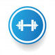 Weightlifting symbol,Blue button,vector Wall Decal