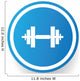 Weightlifting symbol,Blue button,vector Wall Decal