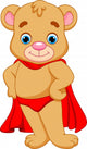 Bear Superhero Cartoon Wall Decal