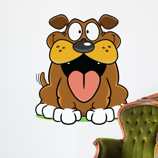 Happy Cartoon Dog Vector Wall Decal