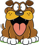 Happy Cartoon Dog Vector Wall Decal