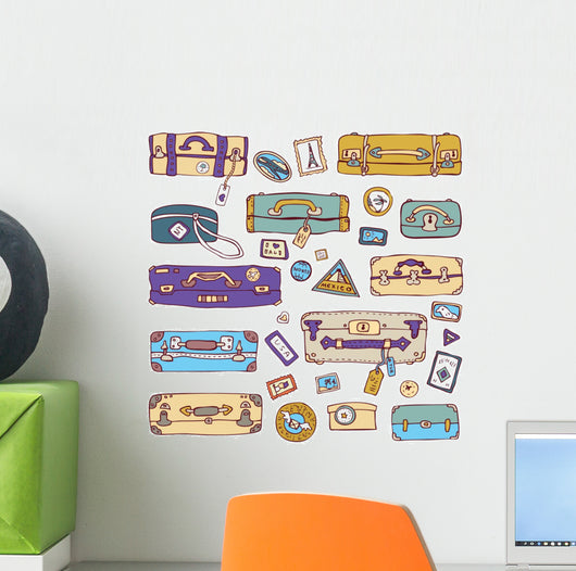 Vintage suitcases Travel Wall Decal