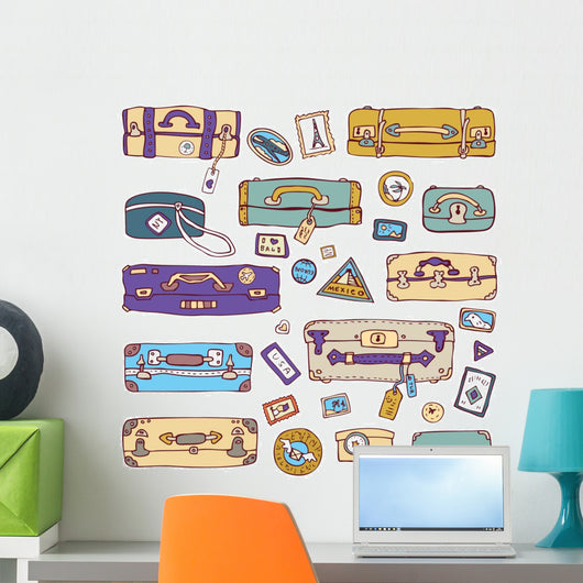 Vintage suitcases Travel Wall Decal