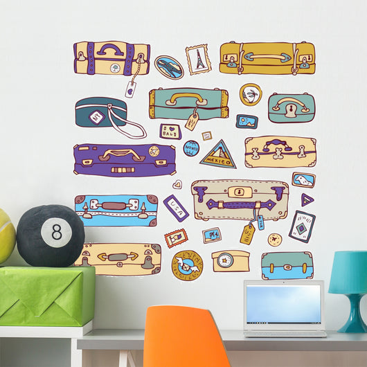 Vintage suitcases Travel Wall Decal