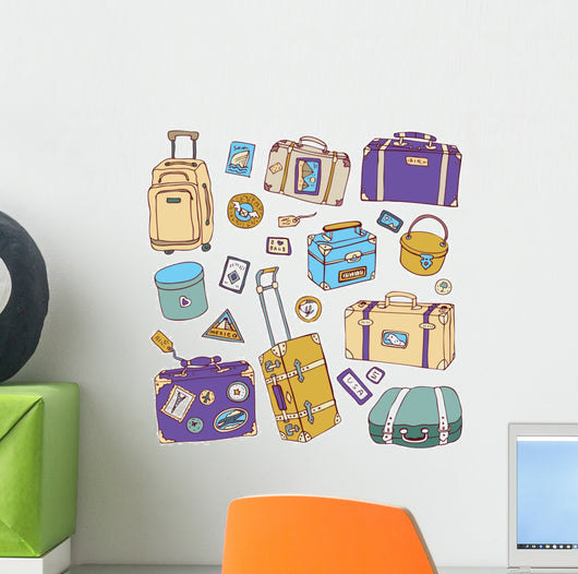 Vintage suitcases Travel Wall Decal