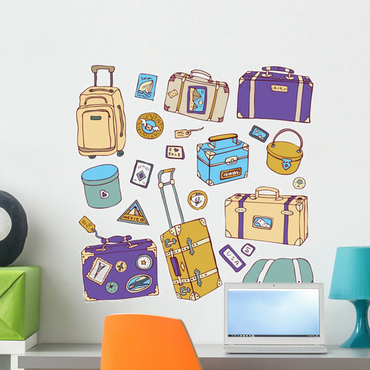 Vintage suitcases Travel Wall Decal