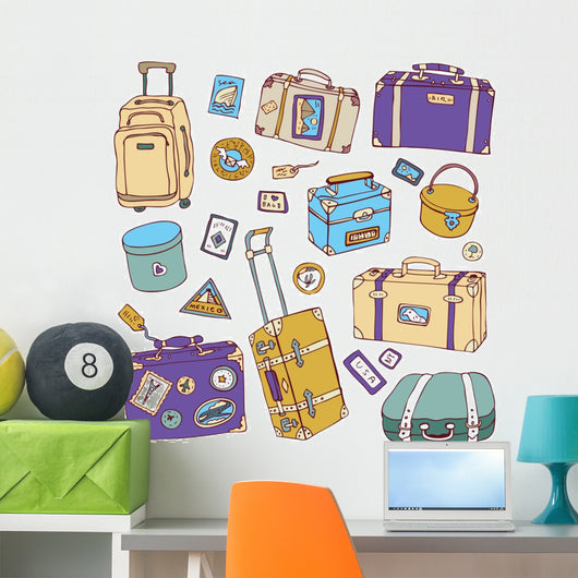 Vintage suitcases Travel Wall Decal